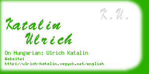 katalin ulrich business card